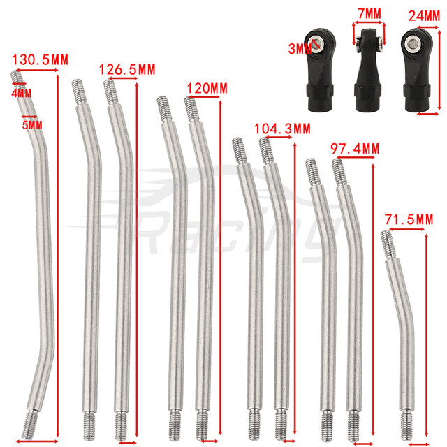 10PCS Metal RC Links Upper + Lower Linkage Chassis Link Set