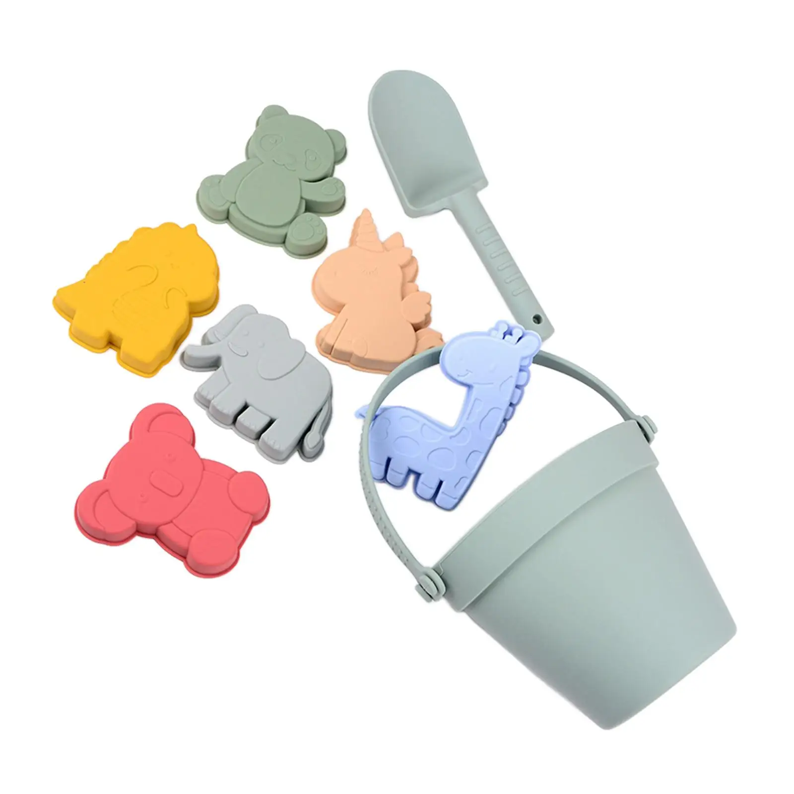 8 Pieces Beach Bucket and Spade Set for Toddlers Beach Toy Travel Beach Toy Kits for Travel Playground Beach Seaside Boys Girls