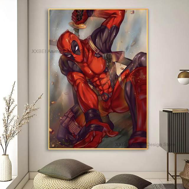 Deadpool Wall Hanging; wall quilt; wall art; quilted wall hanging; comic book; 8 bit style; pixelated; marvel high quality comics; superhero; mutant