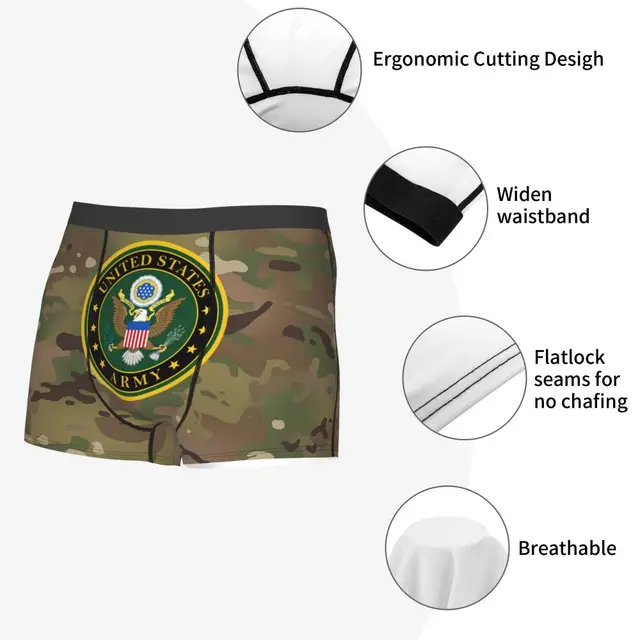 US Army Star Logo Underwear Men Sexy United States Soldier Camo
