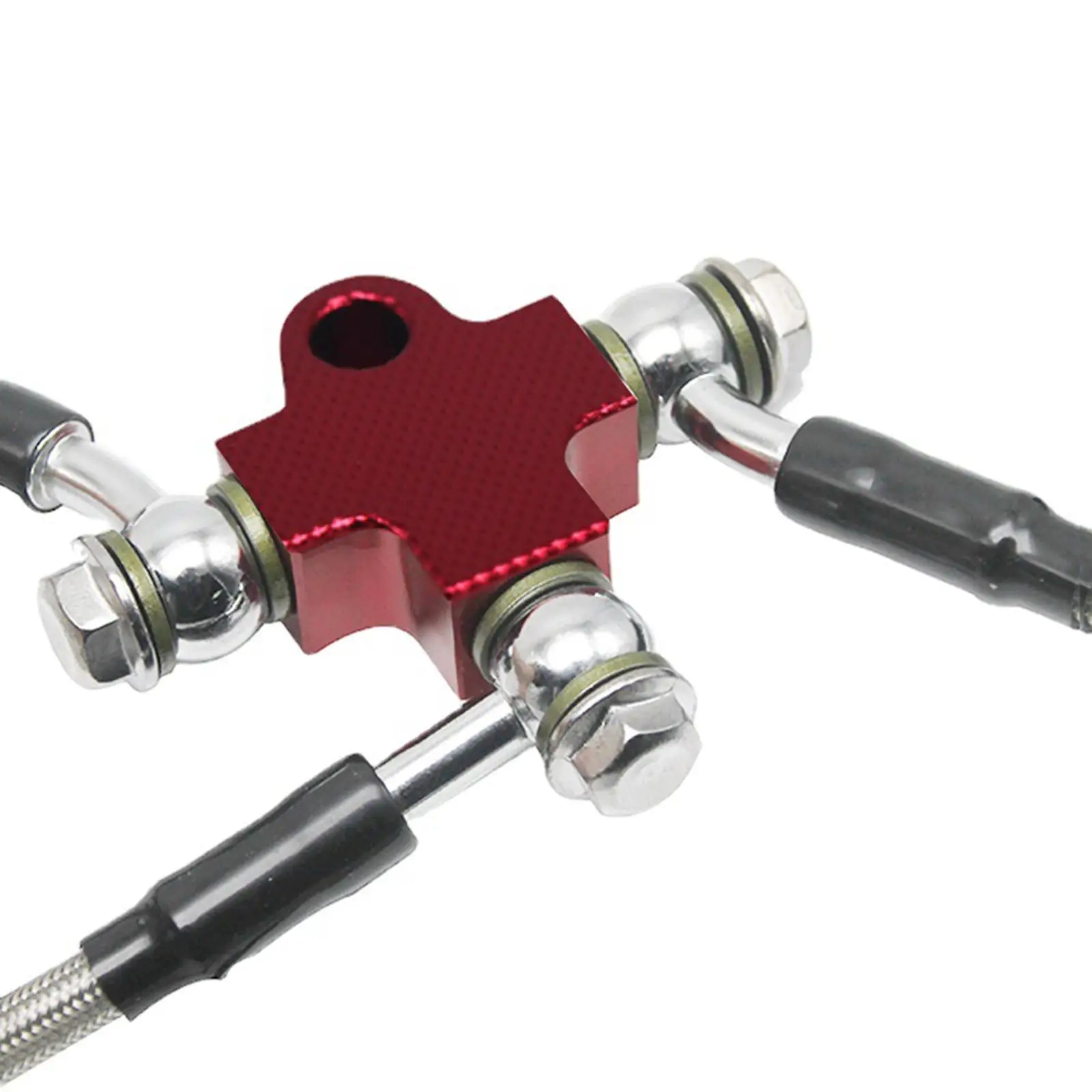 Brake Oil Hose Hydraulic   Connector, Tubes Adapter Bracket Modification  for Motorbike Dirt Bike ATV Motocross Red