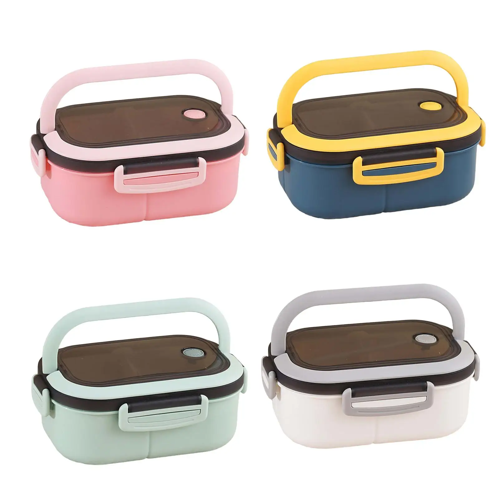 Airtight Lunchbox Hot or Cold Food Storage 3 Divided Compartments with Handle 800ml Bento Box for Boys Teen Girls Office School