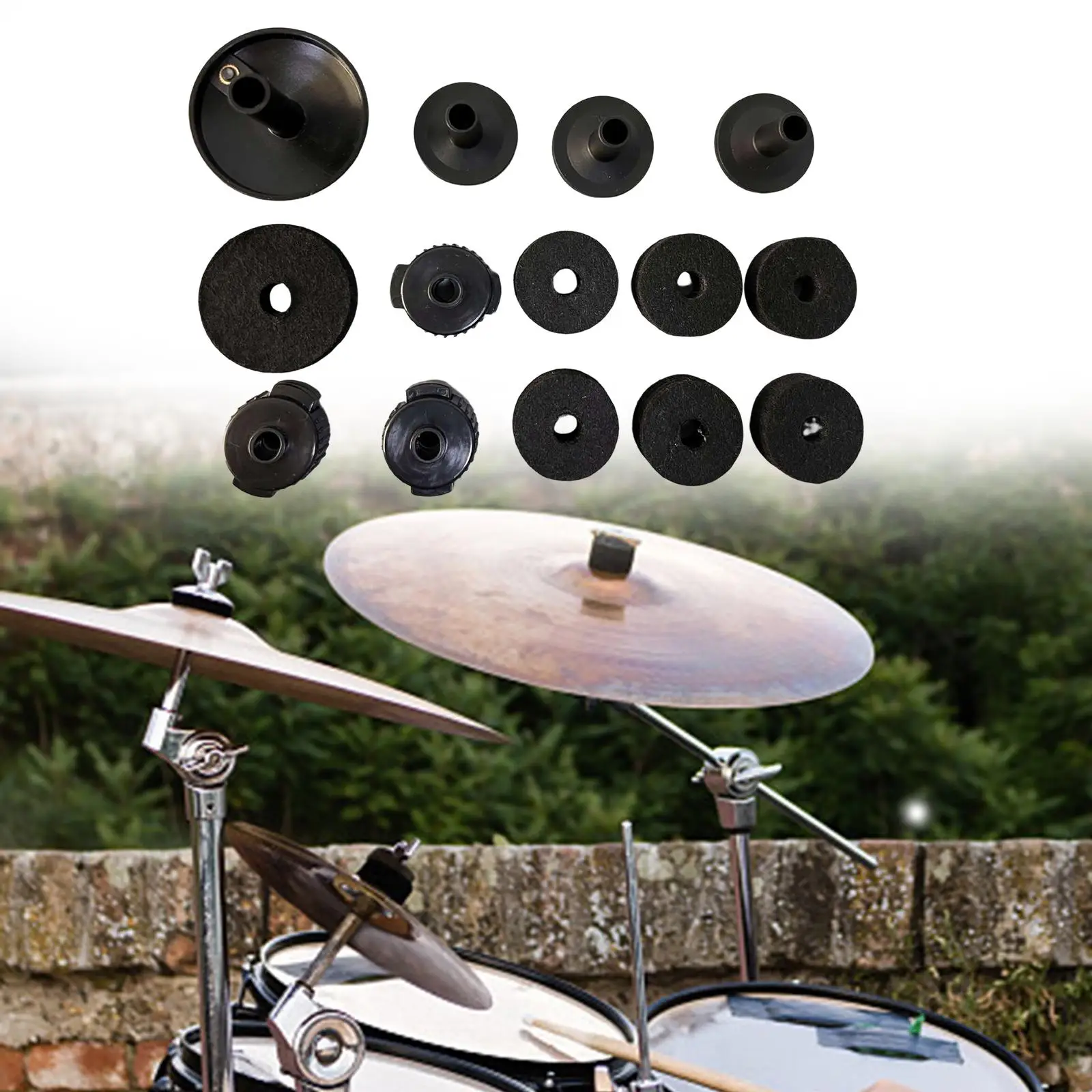 14Pcs Drum Cymbal Felt Pads Drum Kit Accessories Set for Drum Accessories Set Drums Replacement Felt