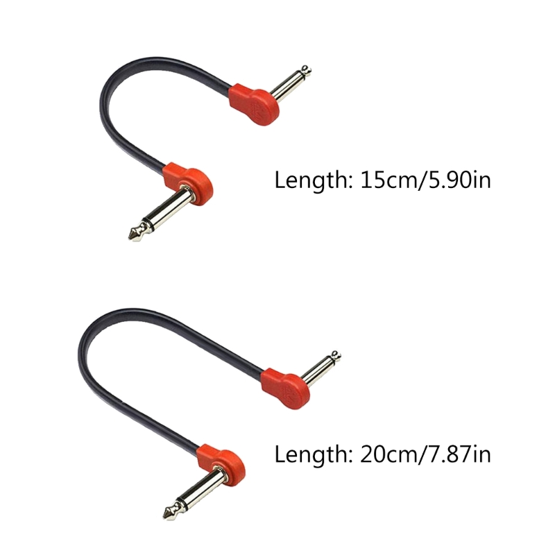 Guitar Pedal Cables 15cm/20cm Right Angle Guitar Patch Cable for Effects Pedals G99D