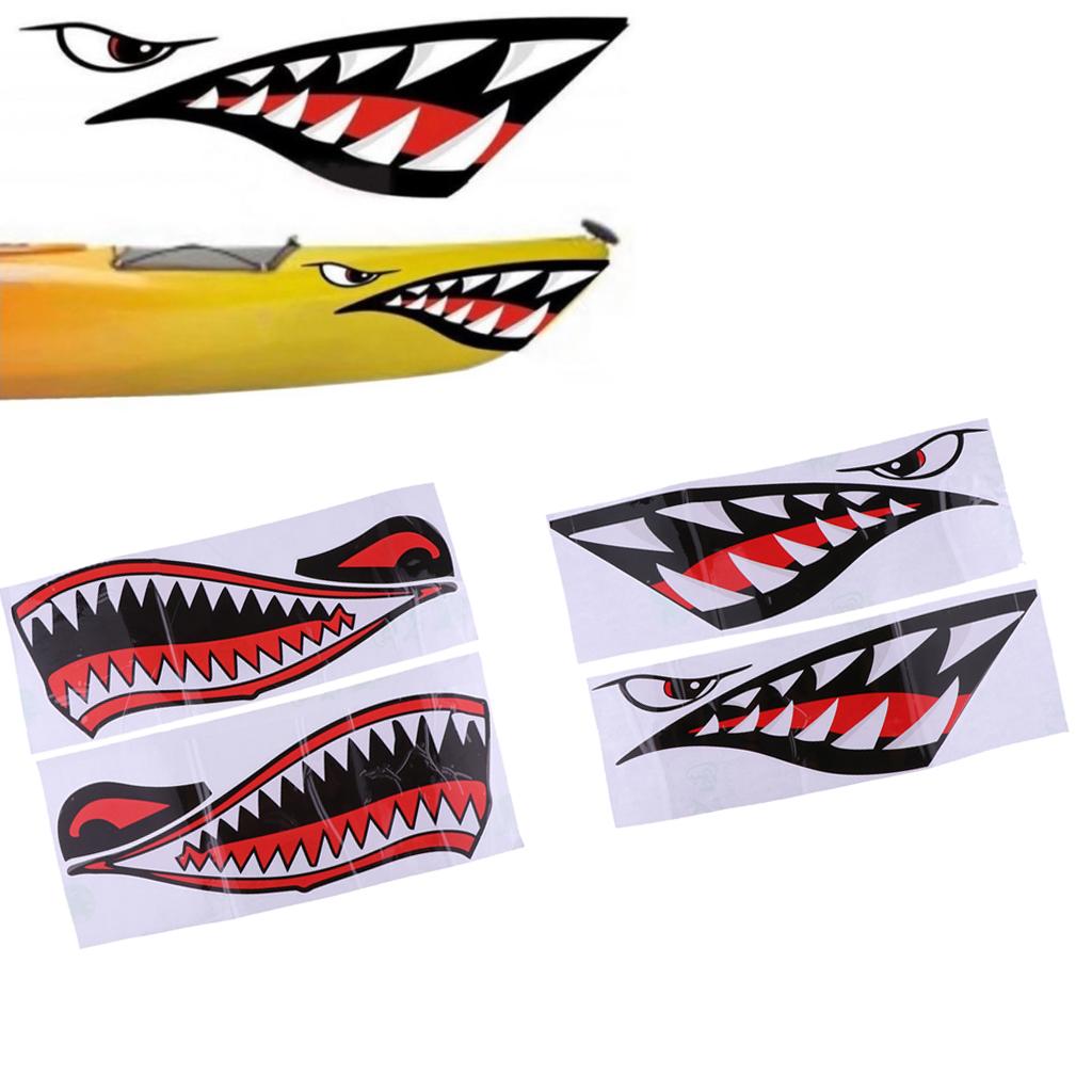 Reflective sticker for decals Fishing Boat Canoe Car Truck Kayak Decor  Mouth Pattern Decoration Accessories