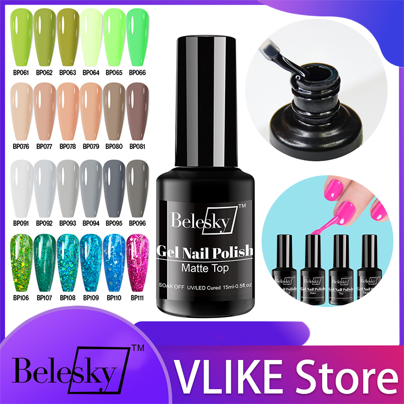 Best of Belesky 15ML Base Top Coat Gel Matte Top Coat Nail Gel Polish Nail Art Degisn Semi Permanent Soak Off UV LED Gel Nail Tool Reviews & Tips