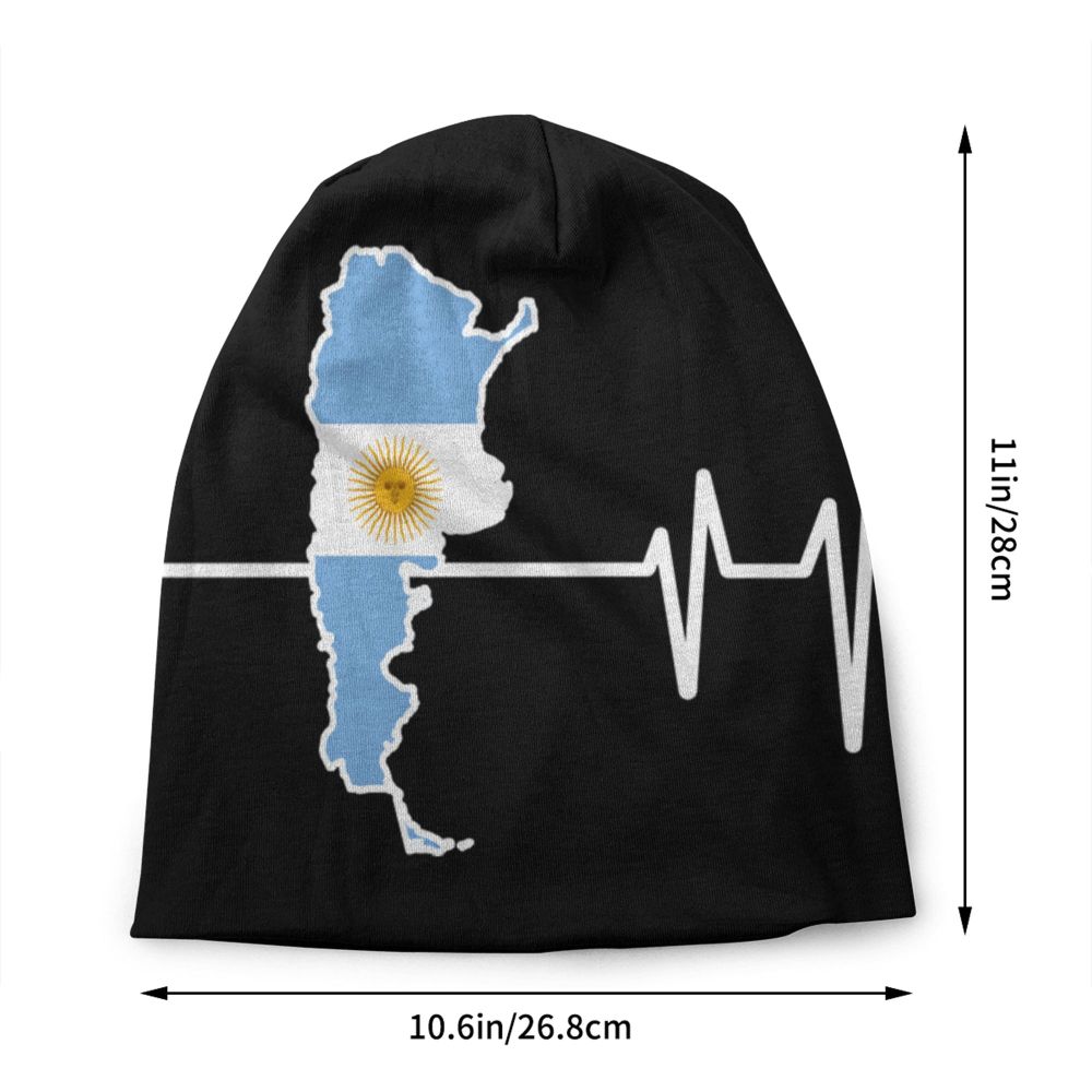 Benutzer definierte Flagge von Argentinien Schädel Mützen Mützen Männer Frauen Unisex Straße Winter warme Strick mütze Erwachsenen Motorhaube Hüte – Detail 14
