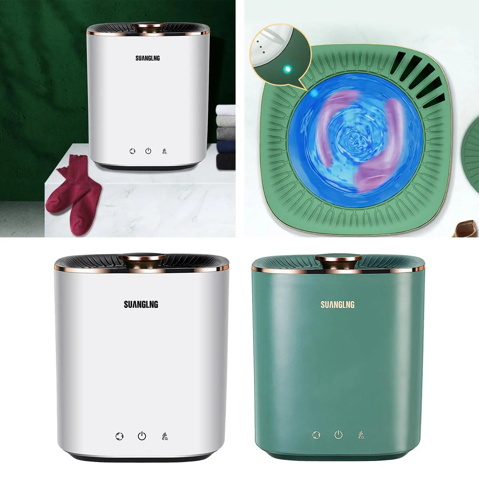 Automatic Portable Washers Compact 10W Ultrasonic Sterilization Washer Mini Washing Machine for Apartment Dormitory Travel Home