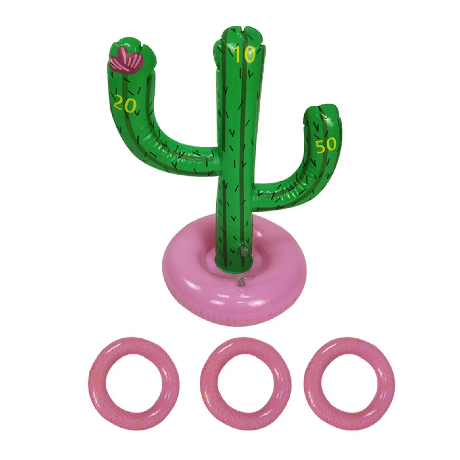 Anti-Leakage Inflatable Cactus Rings Toss Props Interactive Game PVC Toss Game for Beach Pool Game Swimming Pool Activities Kids