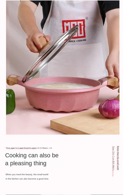 Detachable handle high appearance level medical stone non-stick cooker  cooker household saucepan cookware set cooking pot - AliExpress