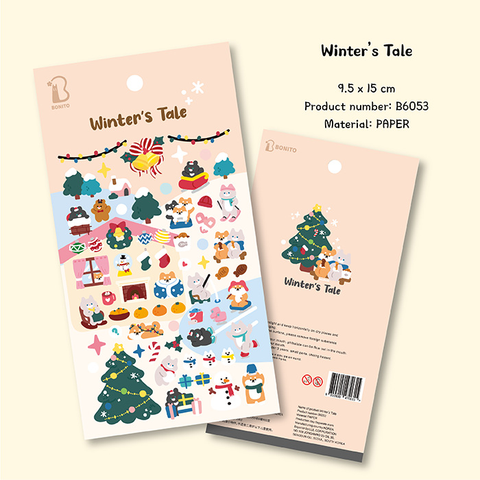Koreanischer Import Original Bonito Weihnachts-Skier-Tiere Papieraufkleber Scrapbooking DIY Journal Schreibwaren Aufkleber Ästhetisches Geschenk – Detail 1
