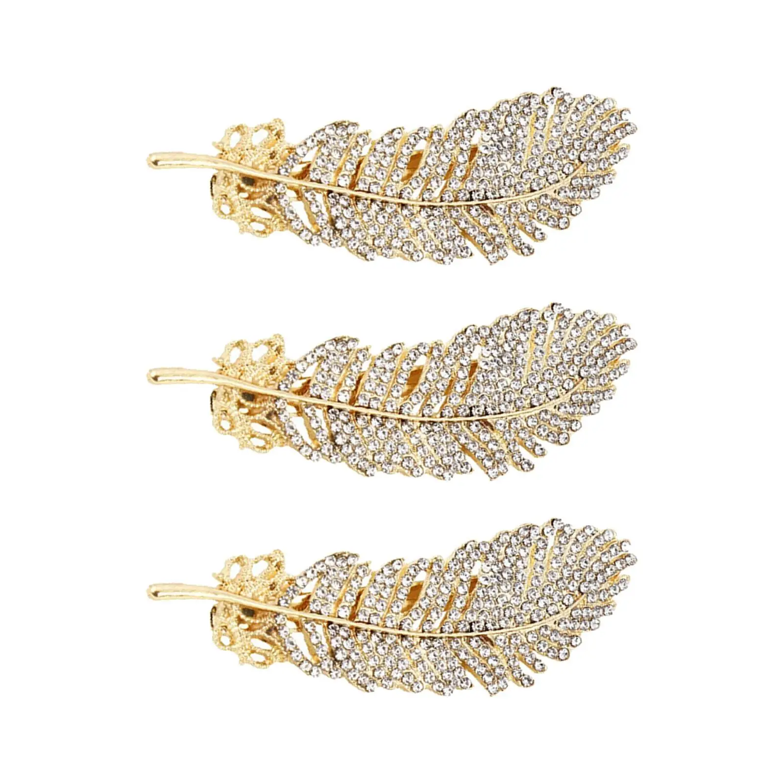 3x Vintage Alloy Hair Clips Headdress Hairpin Sparkling for Daily Wedding