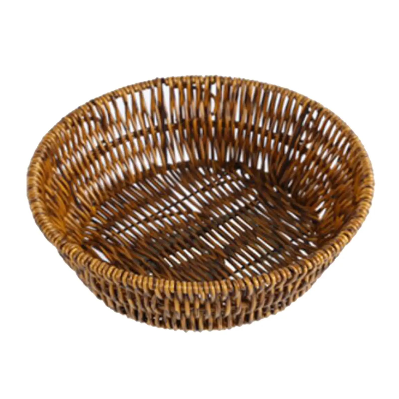 Fruit Basket Vegetables Basket Imitation Rattan Smooth Edges for Storing Bread, Snacks and Crafts Storage Basket Handmade