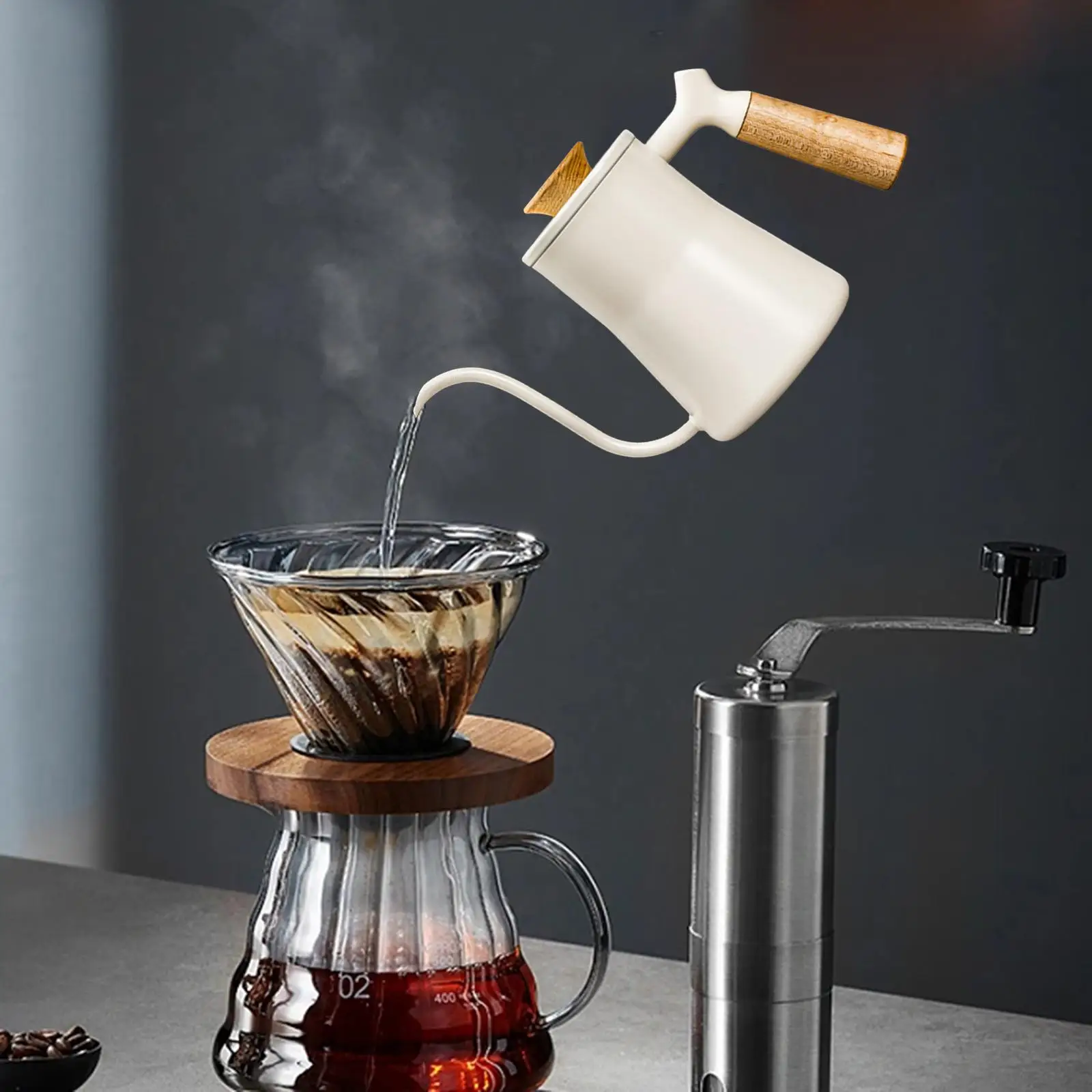 Small Pour over Coffee Kettle Gooseneck 550ml Small Teapot Hand Drip Coffee Tea Pot for All Stove Tops Drip Coffee Tea Brewing