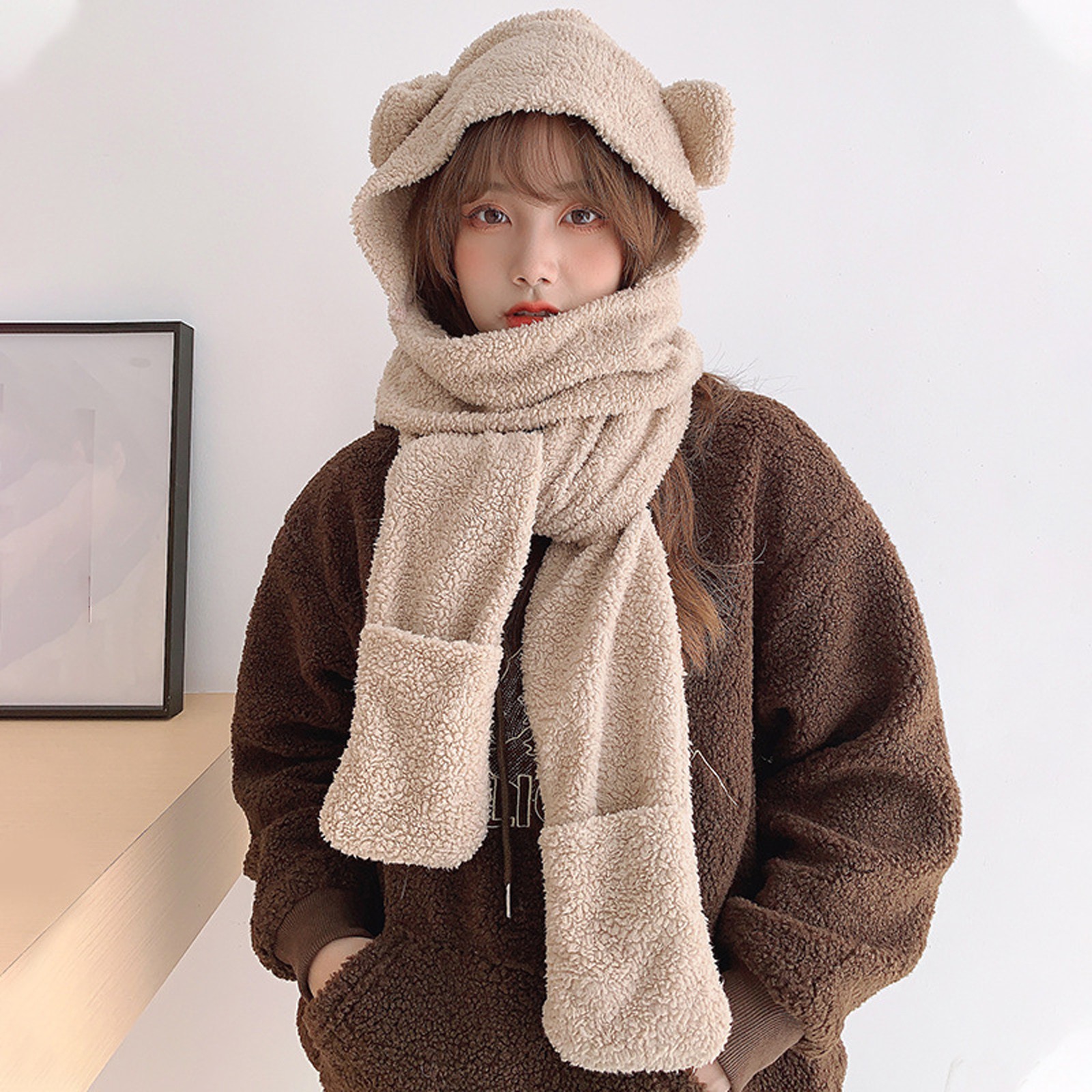 Amazon.com: Panda Bear Animal Hood Mittens Gloves Scarf with