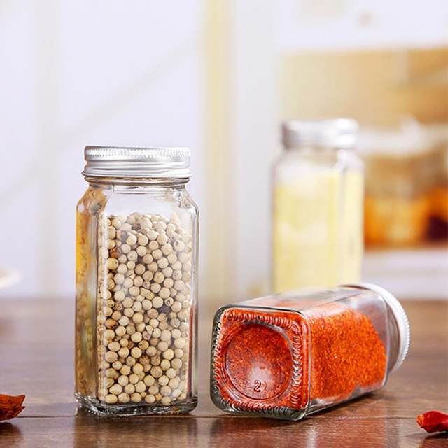 VEAREAR Spice Jar Clear Leak-proof Glass Large Capacity Seasoning Bottle  Restaurant Supplies