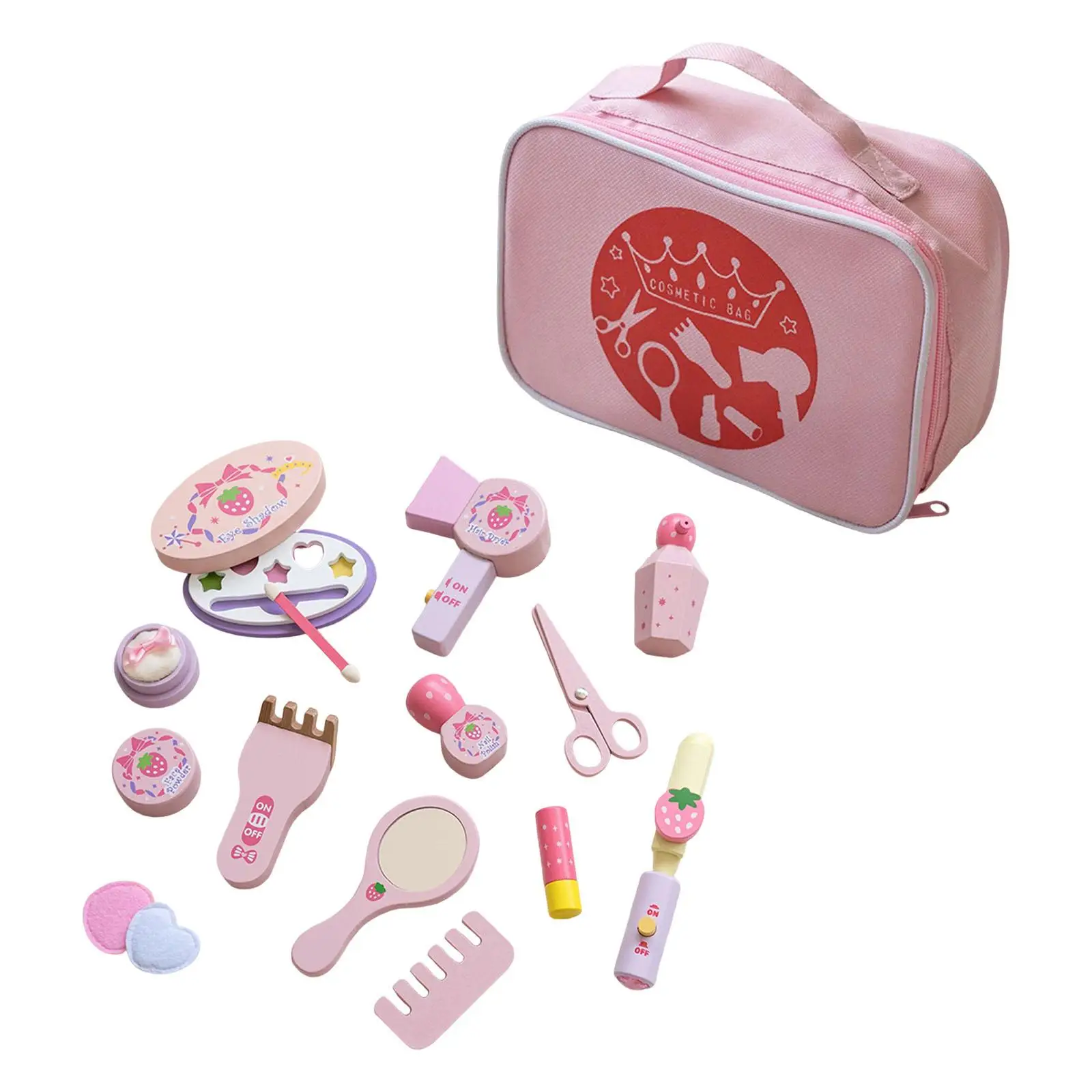 Pretend Makeup Game Gifts with Cosmetic Bag Washable Play House Toys Set for