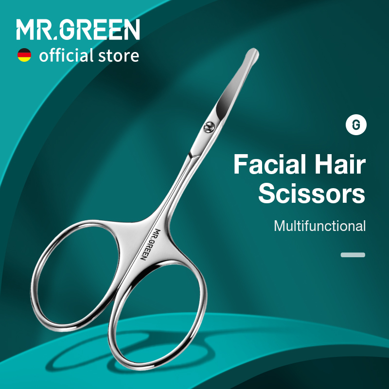 Best of MR.GREEN Facial Hair Scissors Rounded Professional Stainless Steel Mustache Nose Hair Beard Eyebrows Eyelashes Trimming Clippers Reviews & Tips