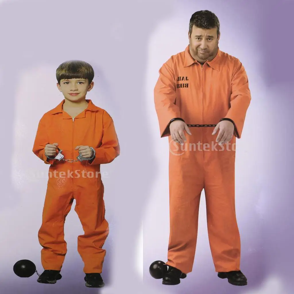   Prisoner Overall  Jumpsuit Convict Stag Do Party Fancy Costume