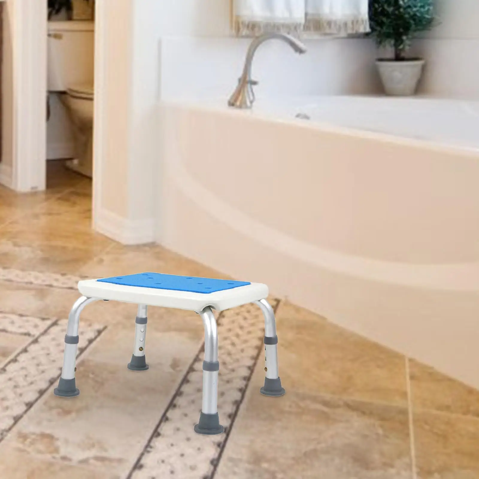Shower Stool Shoe Stool Lightweight Durable Foot Rest Height Adjustable Bath Step Stool for Men Bedroom Women Elderly Apartment