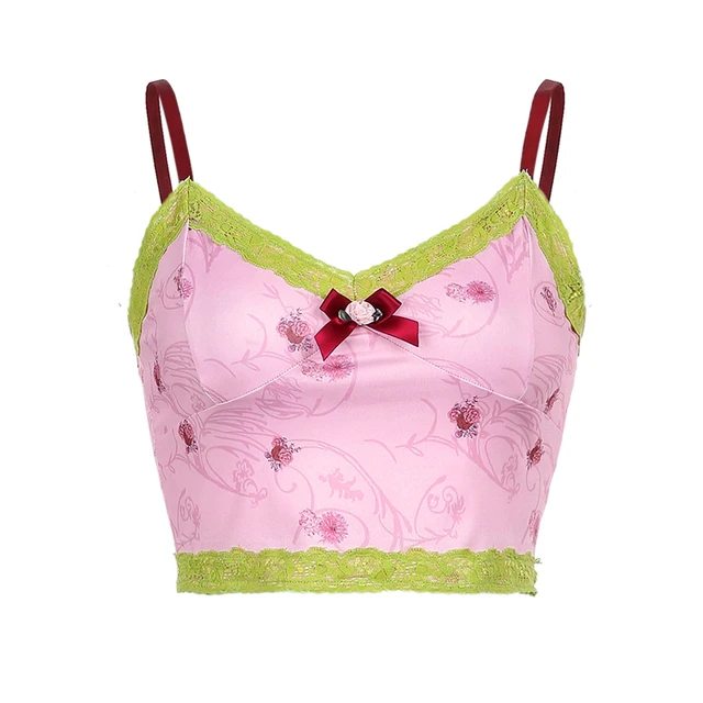 Y2K glam pink cropped metal mesh bra top raver, Costume Fairycore Vtg-y  2000's