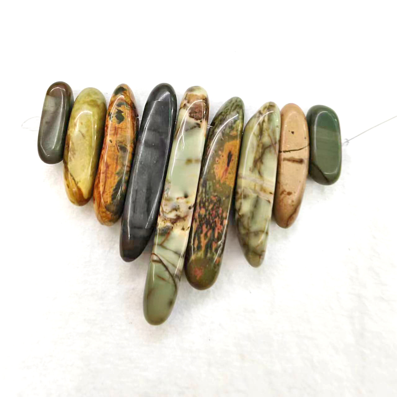 9 teile/satz Natürliche Kaiser Stein Perlen Ungeförmigen Anhänger Halskette DIY Schmuck Zubehör Großhandel – Detail 3