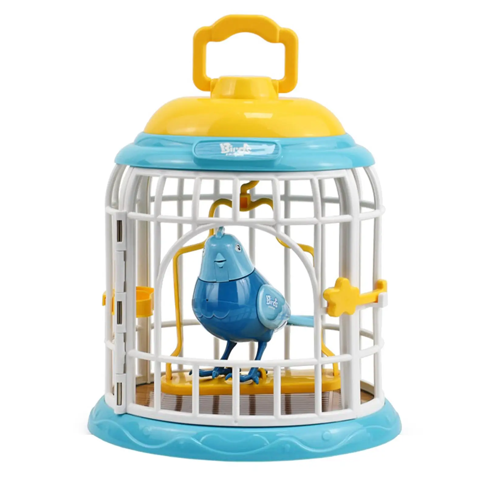 Singing Chirping Bird in Cage Parrot Sound Activated Bird Toy for Festival Party Gift Office Decoration Baby Children Toddler