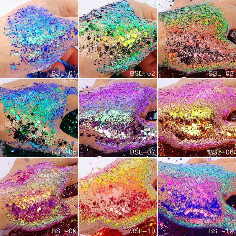 Best of 5g / BagGlitter Chameleon Nail Flakes Iridescent Chameleon Nail Powder Holographic Laser Colorful Nail Sequins 120 Colors Mix Size Reviews & Tips