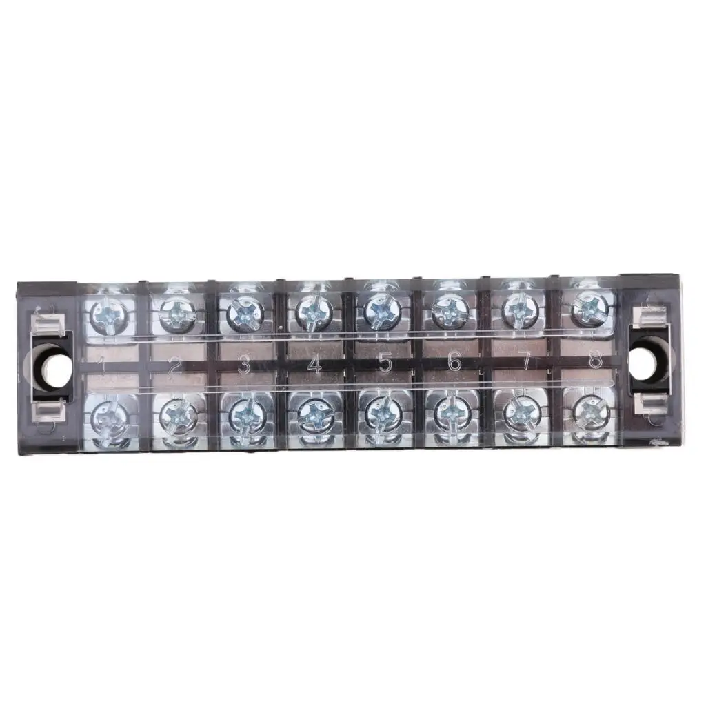 3x 8 Position Double Rows Electrical Wire Connector Strip Screw Terminal Block