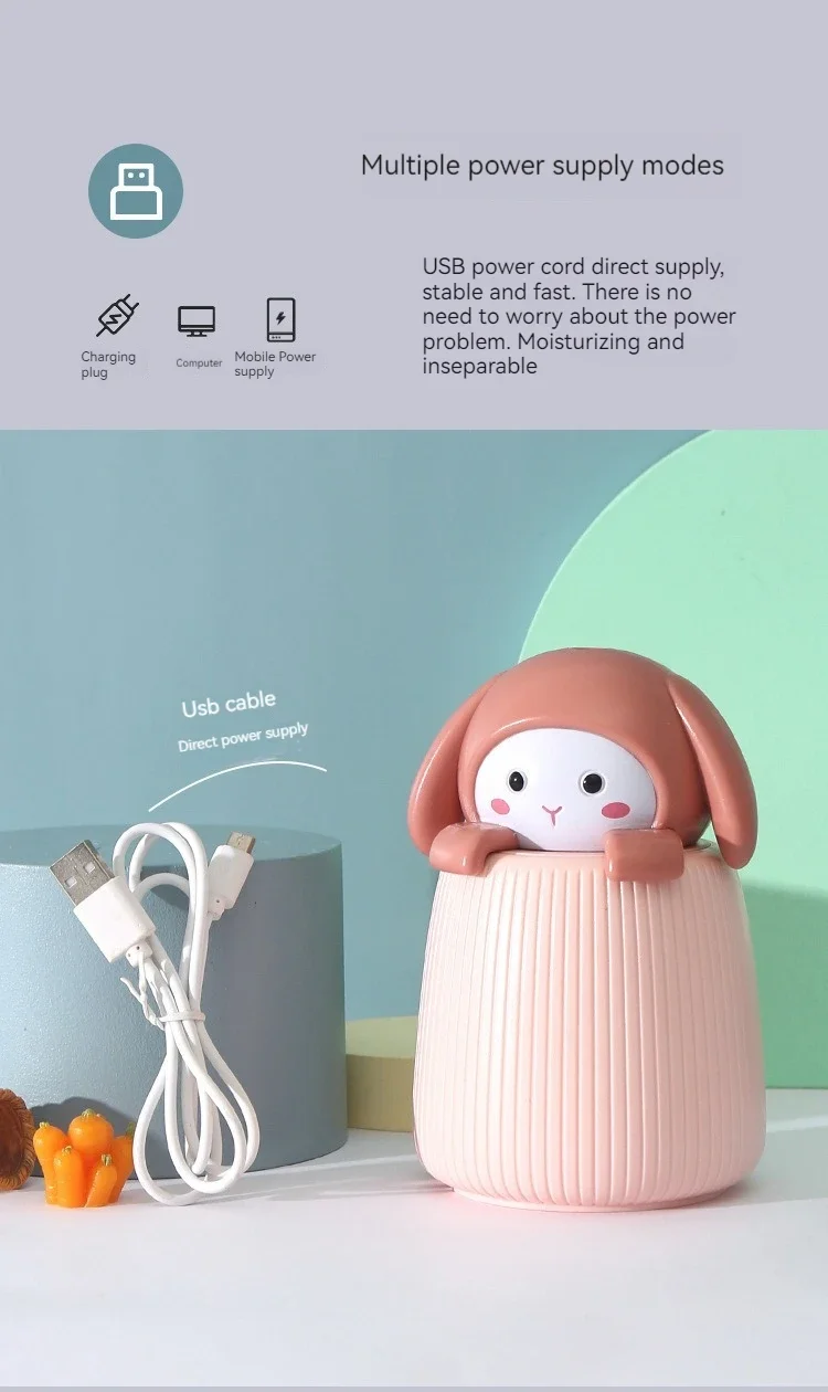 Title 9, Cartoon cute rabbit desktop humidifier two-gear...