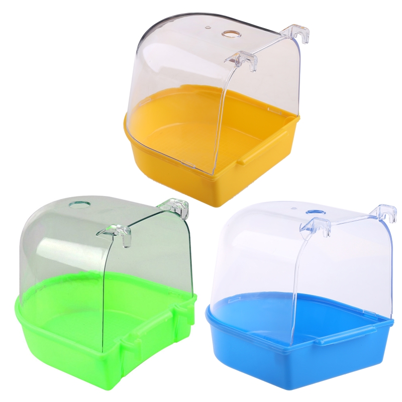 Title 7, Pet Bird Bath Box Parrot Bathing Tub Cage Acces...