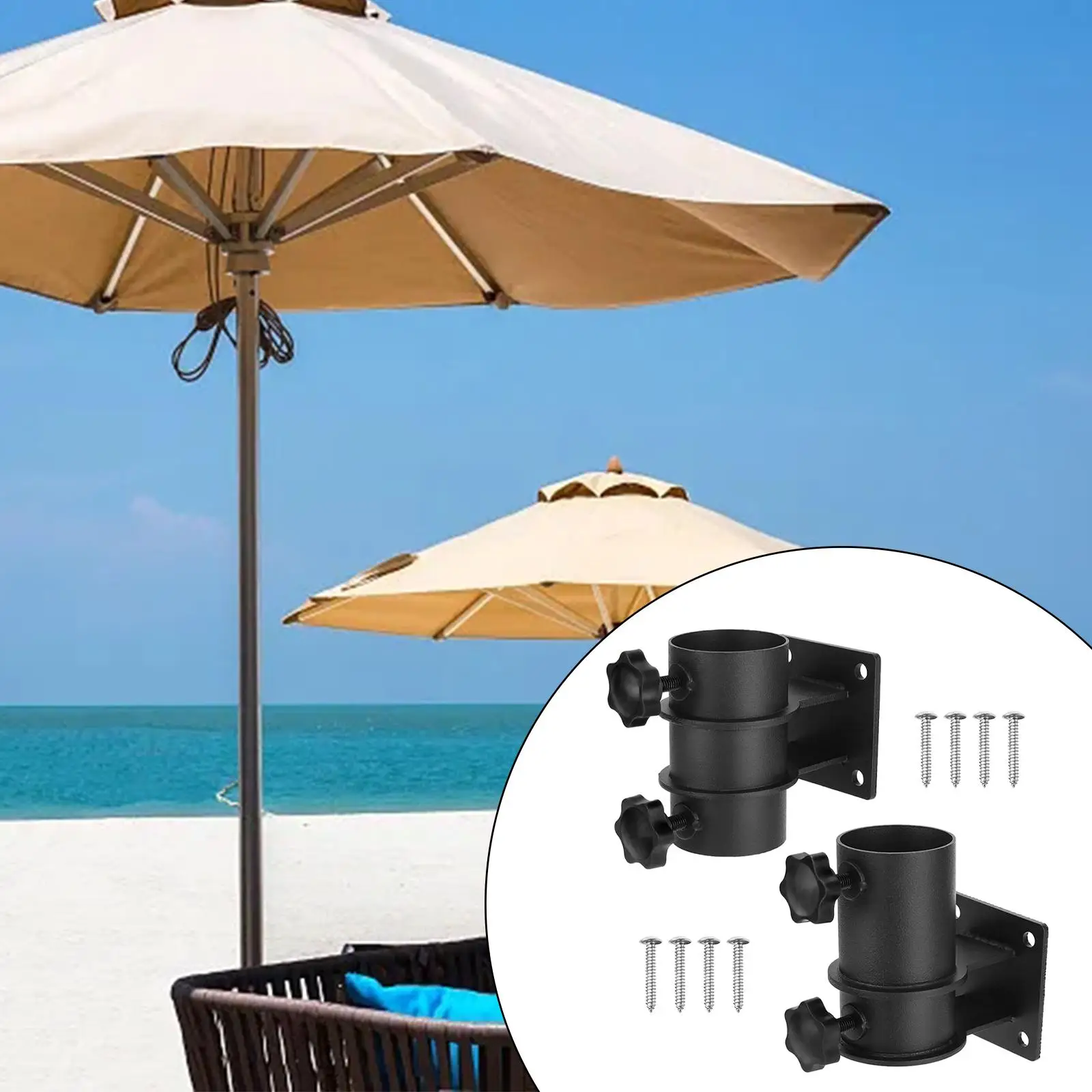 Umbrella Base Stand Fits 30mm-50mm Pole Sun Shelter Hand Knob Patio Umbrella Stand Mount for Lawn Backyard Courtyard Attachments