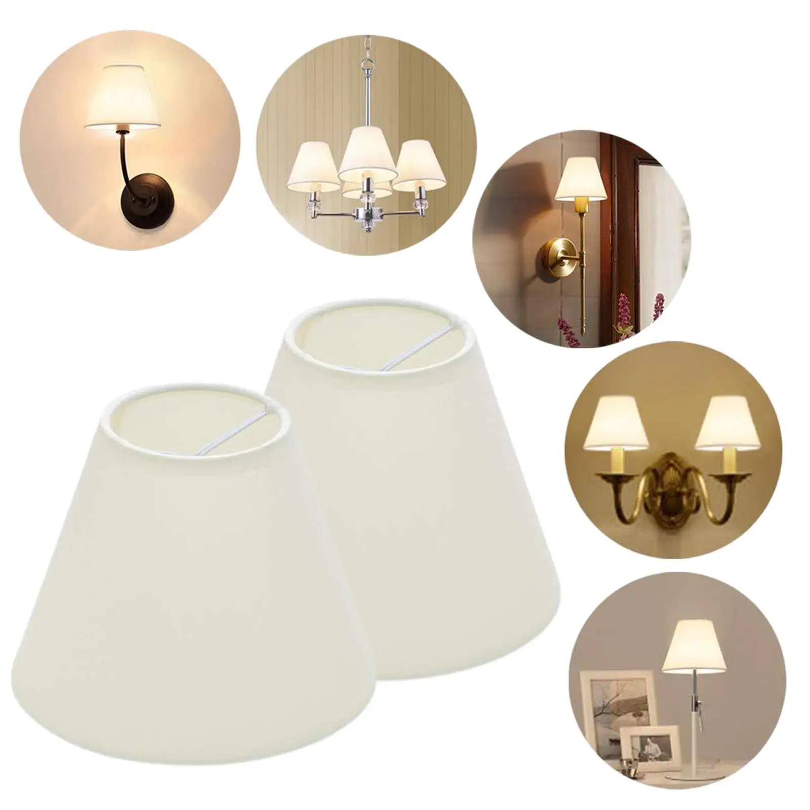 2Pcs Rustic Lamp Shade Lamp Cover Cloth Clip On Decorative Lampshade for Livingroom Accessories Hanging Light Bedroom
