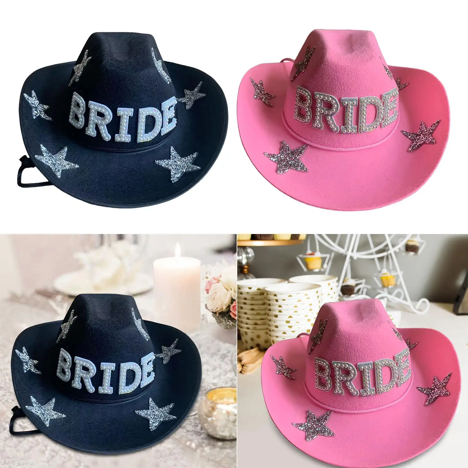 Western Cowboy Hats Fedoras Caps with Windproof Rope Unisex Adult Party Prom