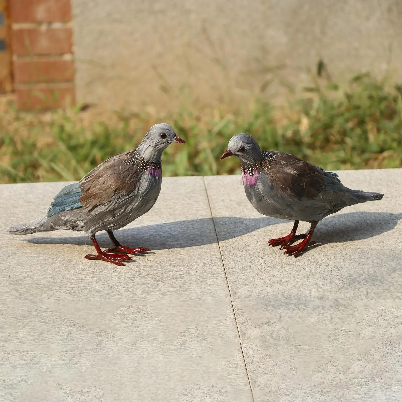 Handmade Feathered Turtledove Party Favors Photo Props Artificial Turtledove Figurines for Outdoor Porch Home Ornaments Decor