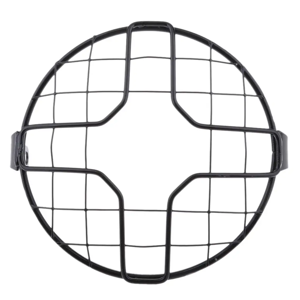 150mm Motorbike Retro Mesh Headlight Headlamp Protector Guard Cover