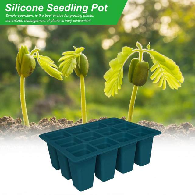 Silicone Seeds Starter Tray Seeds Starting Trays With 12 Cells