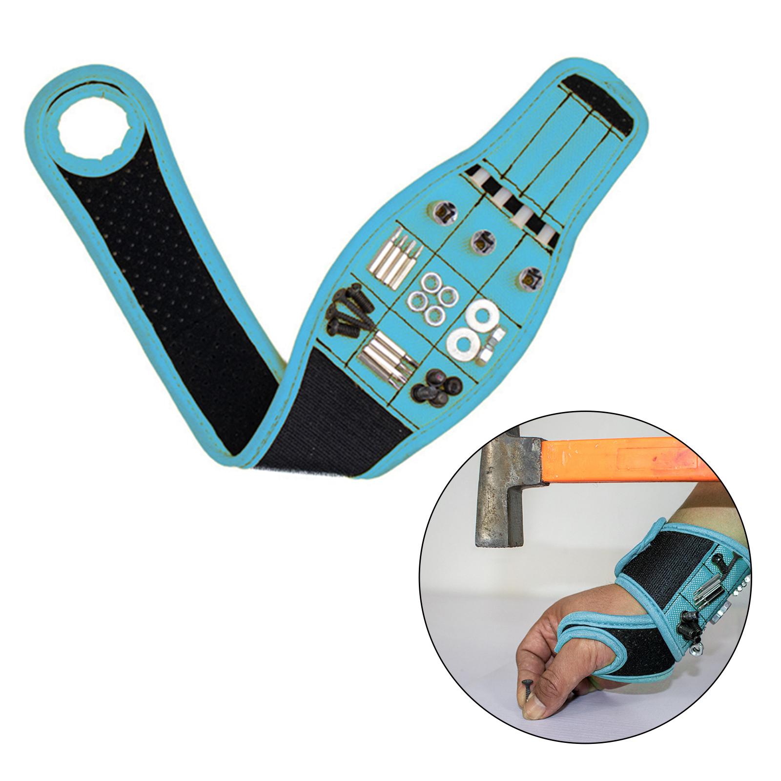 Magnetic Wristband, Organiser Holder with 9 Magnets Tool Belt for Holding Screws Drilling Husband Carpenters Handyman