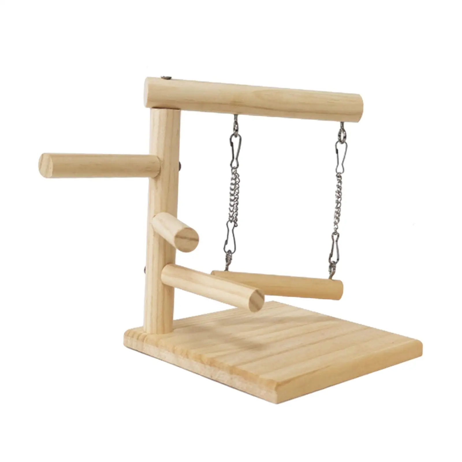 Bird Perch Stand Tabletop Exercise Gym Playground Wooden Perch Playstand Platform for Parrots Lovebirds Cockatiels Canaries