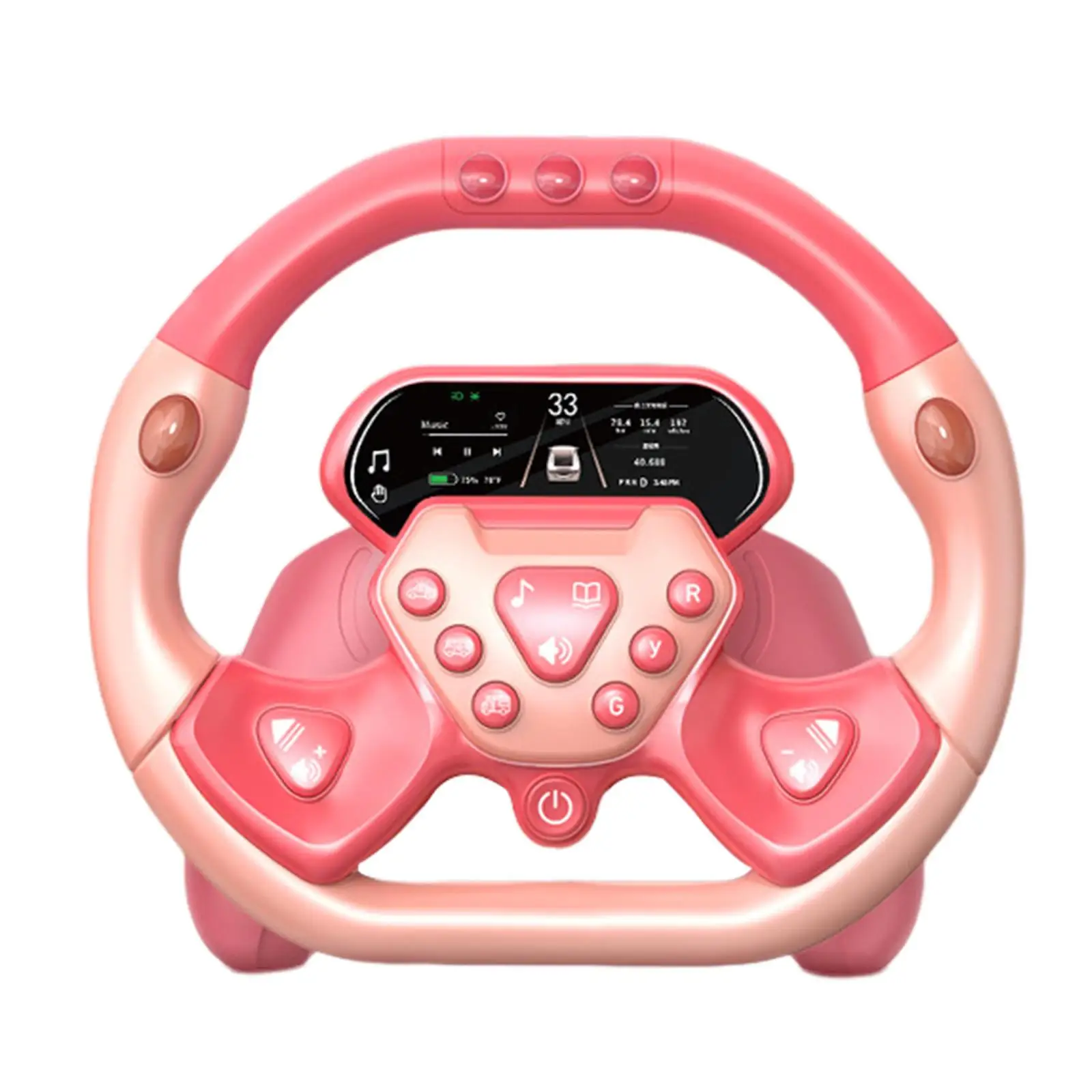 Steering Wheel Toy with 1880 Music Pretend Driving Toy Educational Toys Battery Powered 360 Degree Rotation Driver Car Activity
