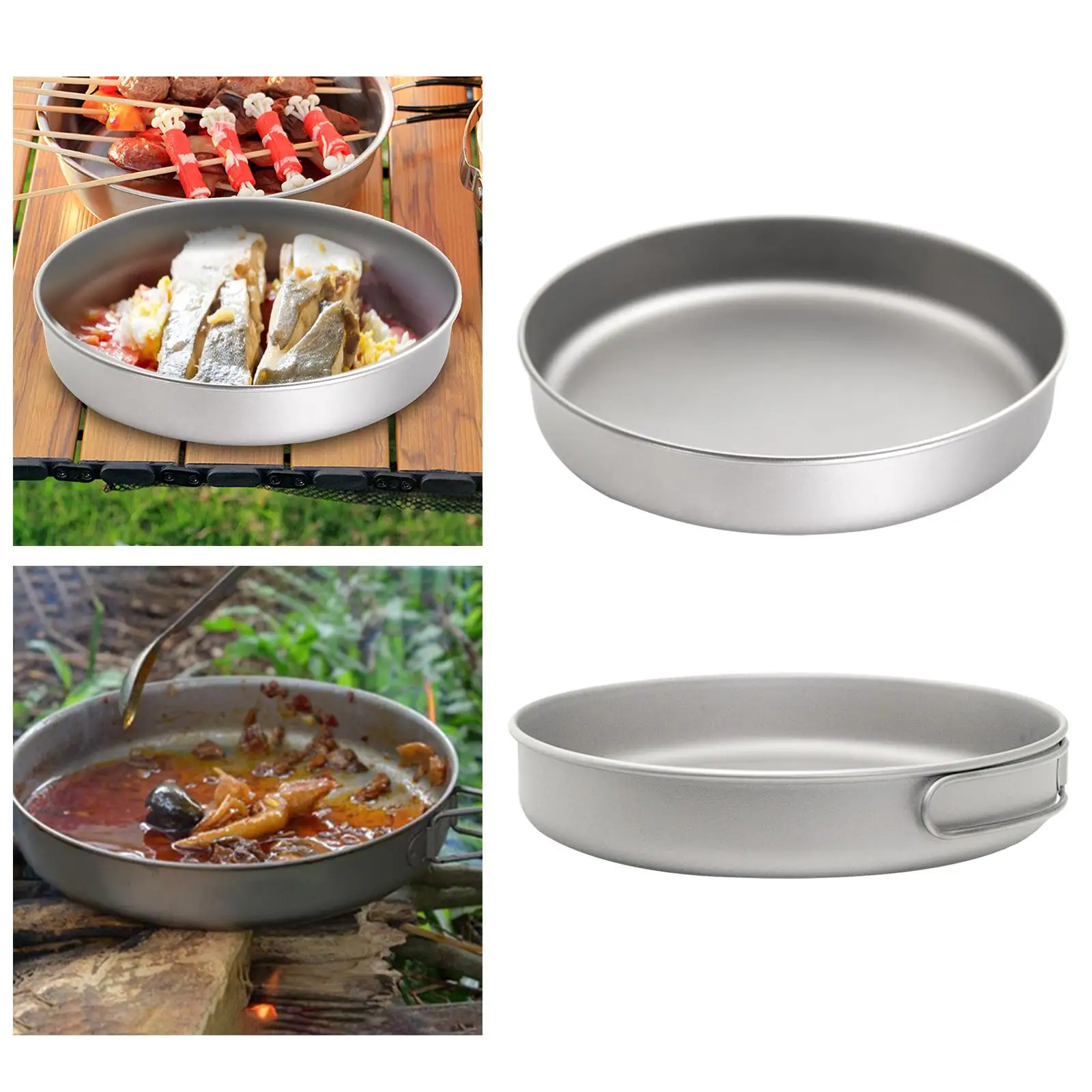 Titanium Pan Camping Cookware Cooking Equipment for Backpacking Hiking