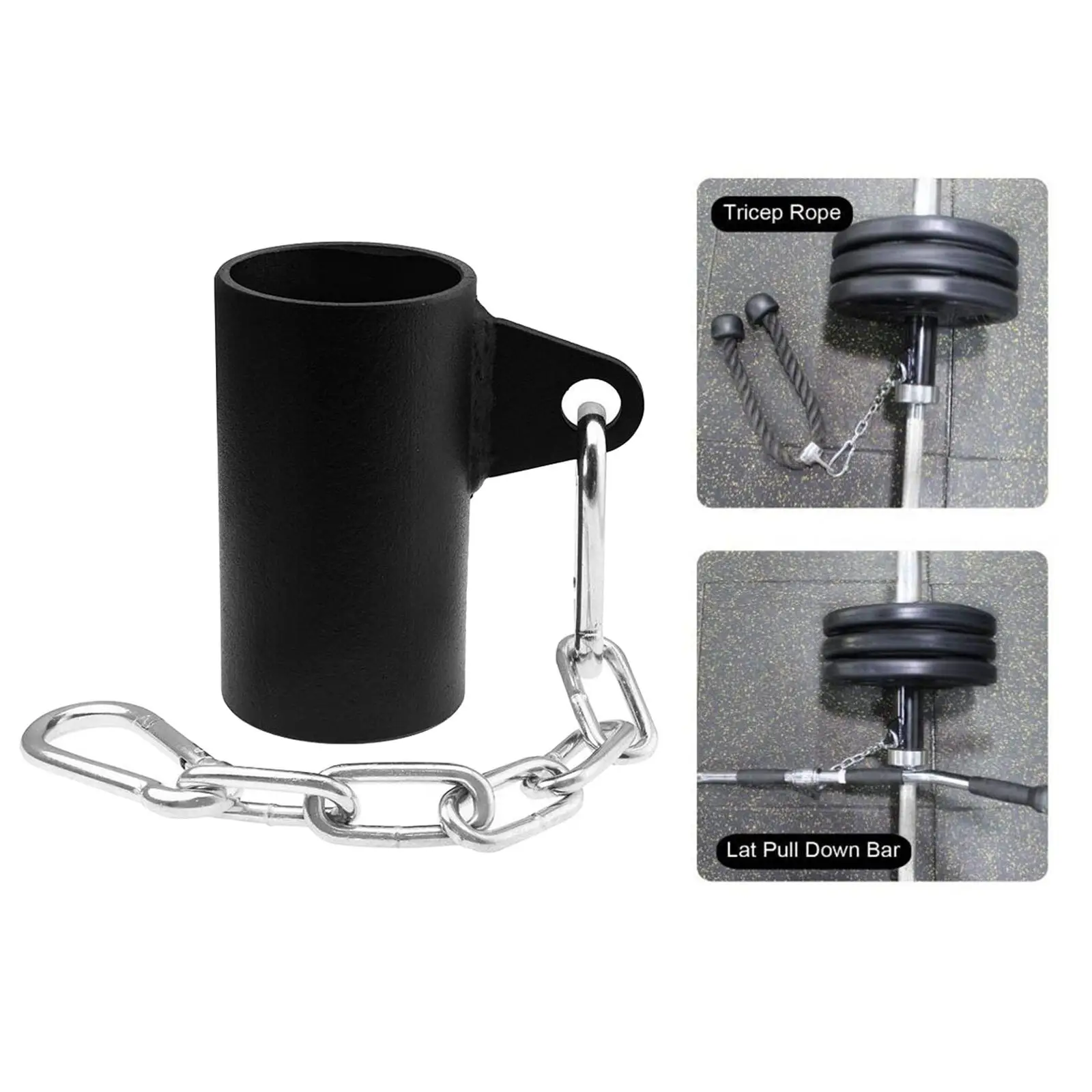 -portable T-row Shape with Chain Barbell Bar, Swivel Eyelet, Fitness Post Insert