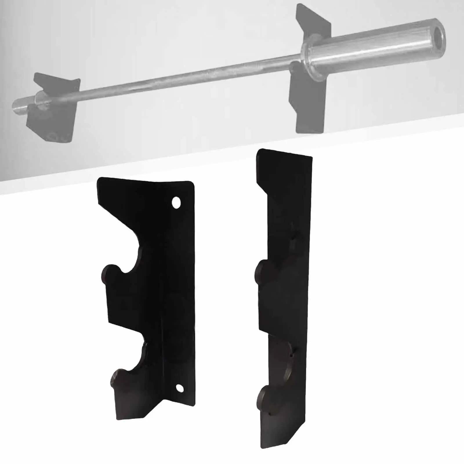 2Pcs Wall Mounted Barbell Rack Organizer Bracket Barbell Holder for Commercial Home Garage Triceps Bar Training