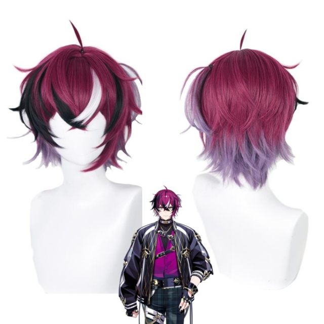 Virtual r NIJISANJI XSOLEIL Doppio Dropscythe Purple Black Cosplay  Wig