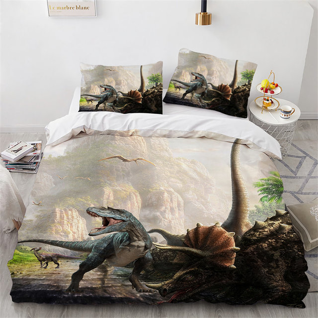 Dinossauro crianças jogo de cama cenário animal moda 3d duvet cover  conjunto consolador roupa gêmeo rainha rei único tamanho dropshipping -  AliExpress