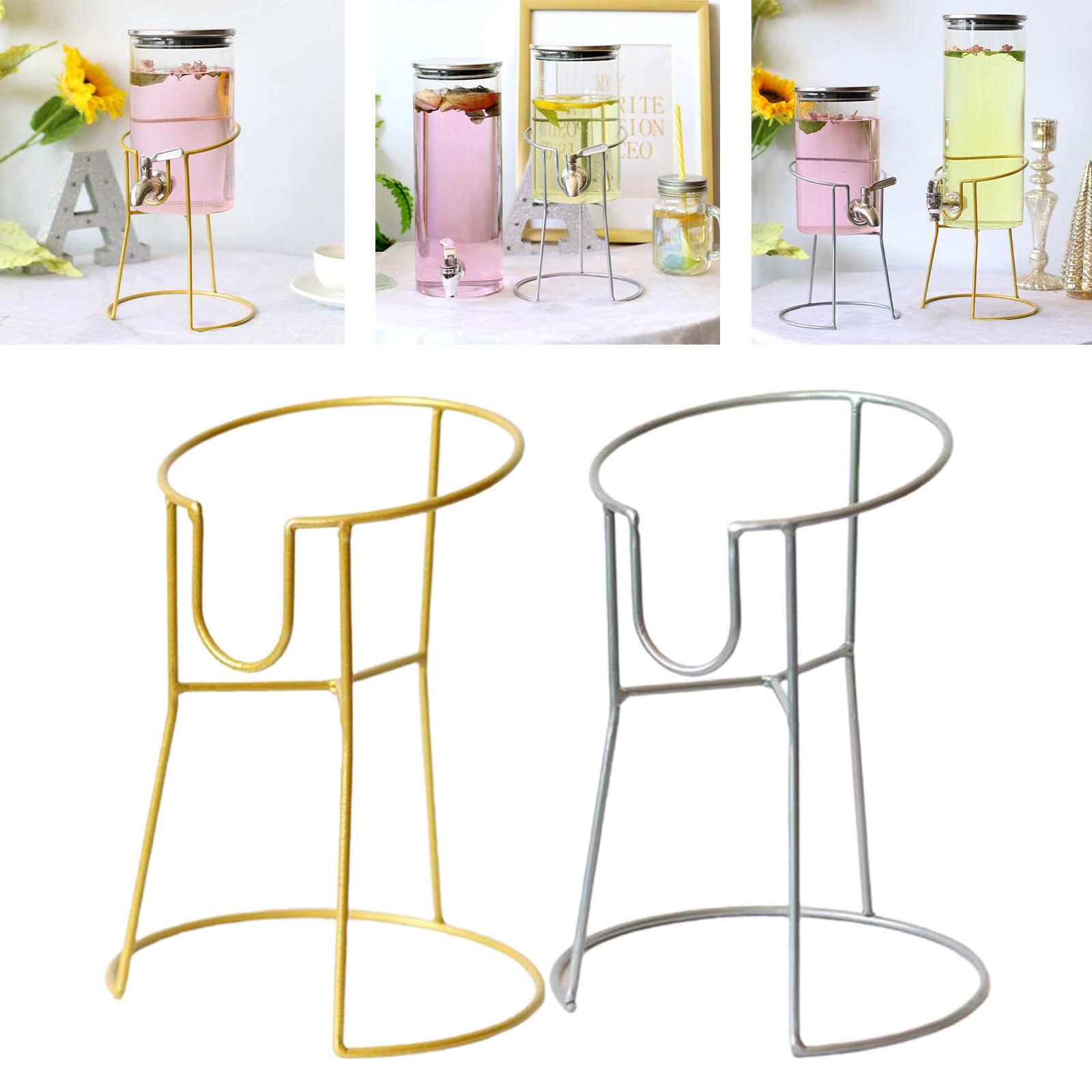 Iron Drink Dispenser Stand 4.7inch Dia. Lemonade Containers Glass Jar Stand Round for Weddings