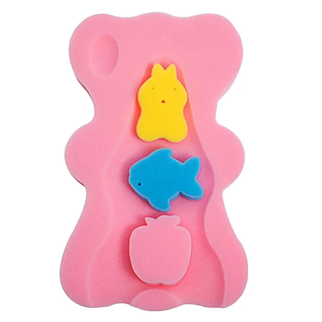 Baby Soft Bath Sponge Seat, Cute Non-slip Foam Mat, Safety Body Support, Kids Cushion, Bath Sponge