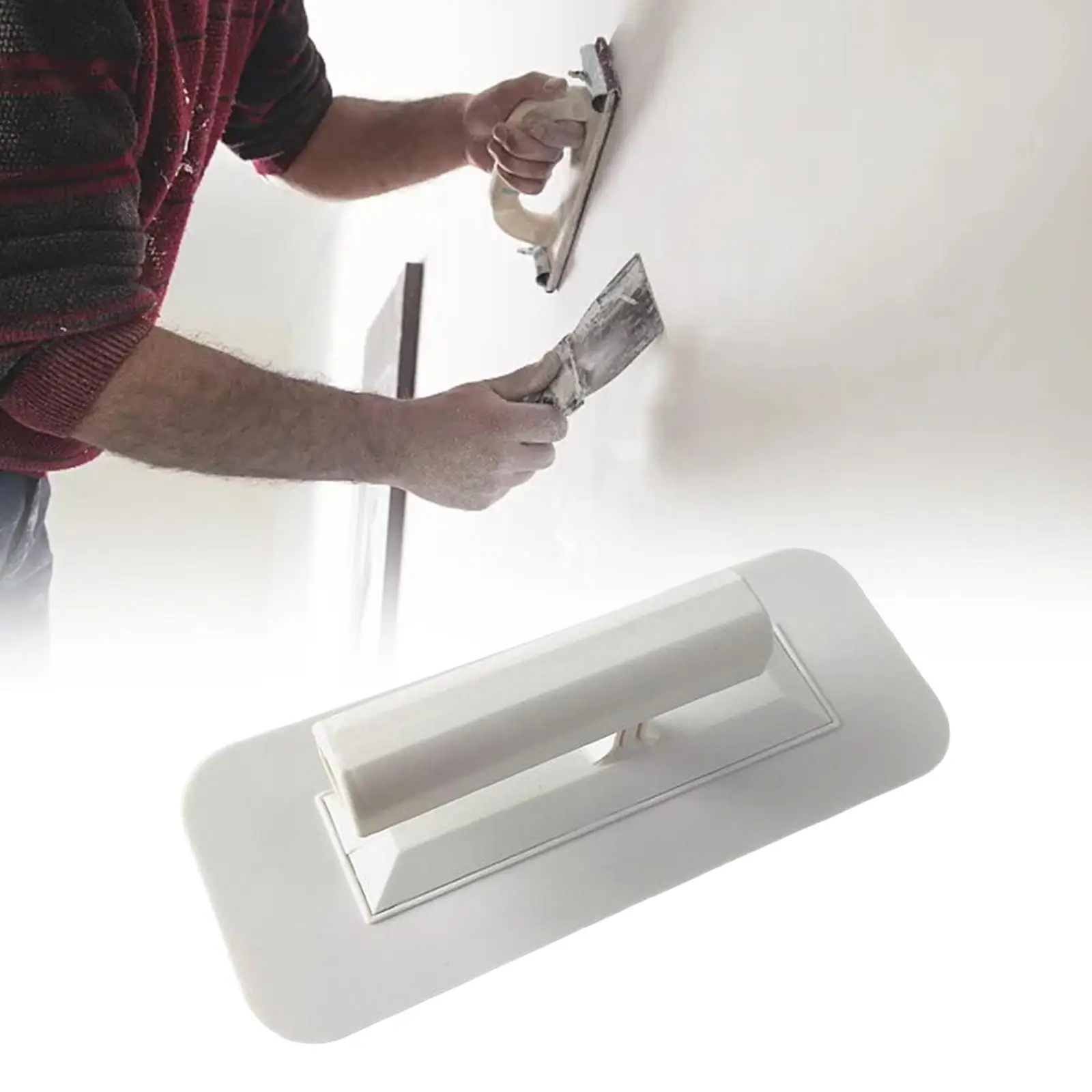 Finishing Trowel Attachments with Handle Simple to Use Skimming Trowel for Tile Flooring Plasterboard Wall Board Concrete Lining