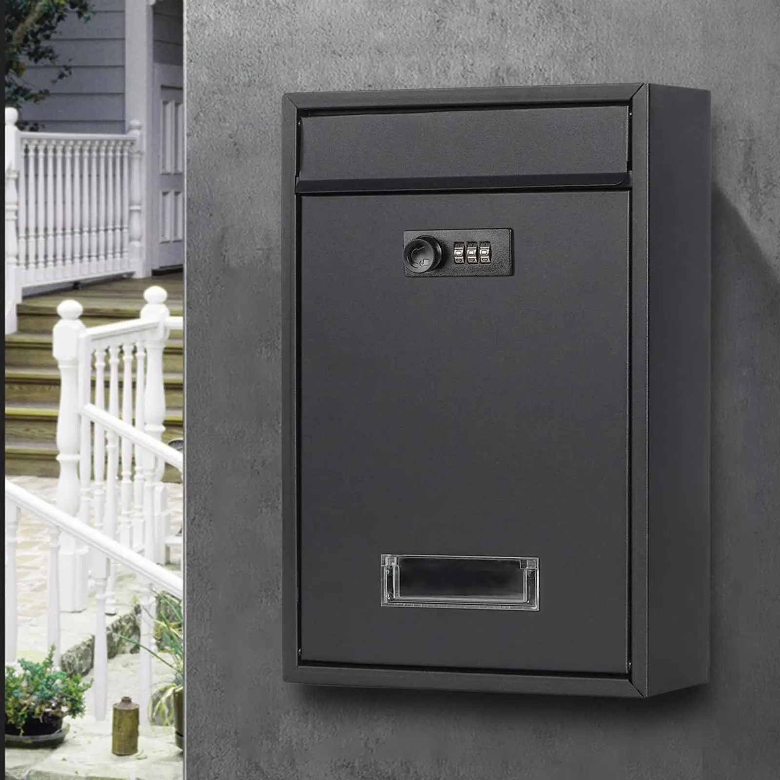 Metal Locking Mailbox , with Lock Iron for Gate Office Loading Newspaper
