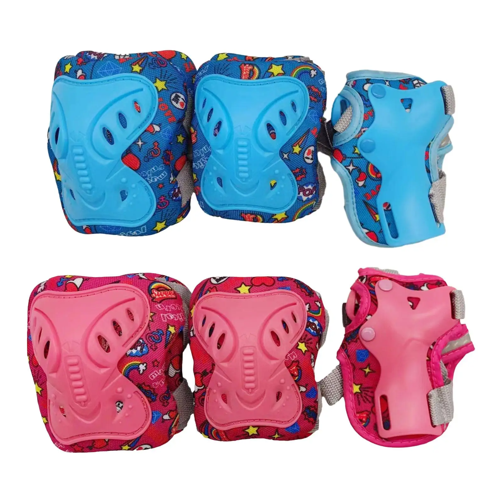 Knee Elbow Wrist Pads Children Comfortable to Wear Protective Gear Set for BMX Biking Inline Skatings Outdoor Activities Cycling